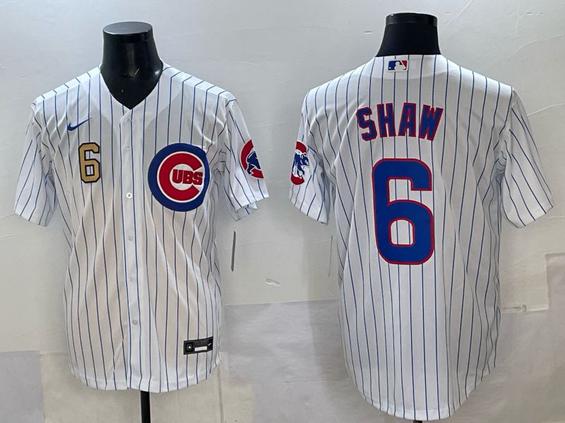 Men Chicago Cubs #6 Shaw white Nike MLB 2025 jersey 06